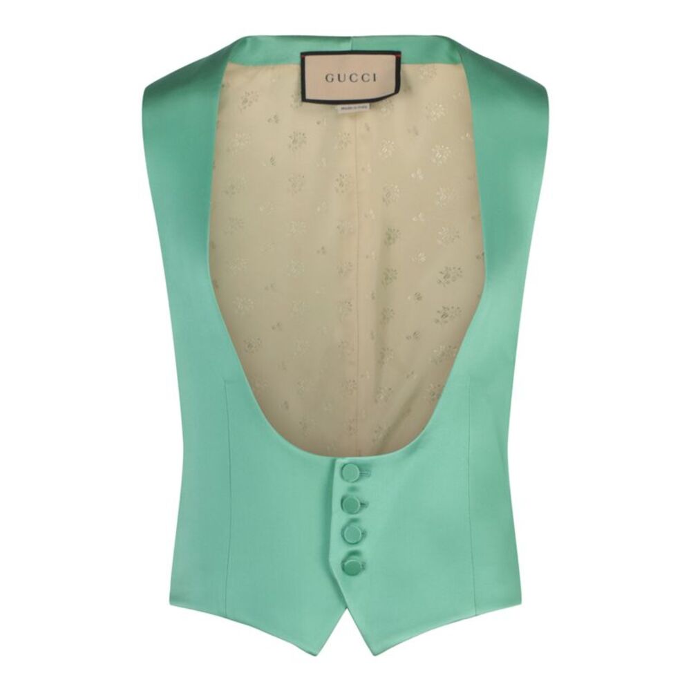 Gucci Scoopneck Tailored Vest Green Mens